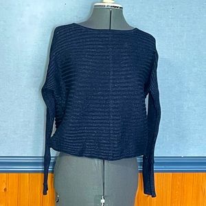 EUC- Blue metallic ribbed sweater